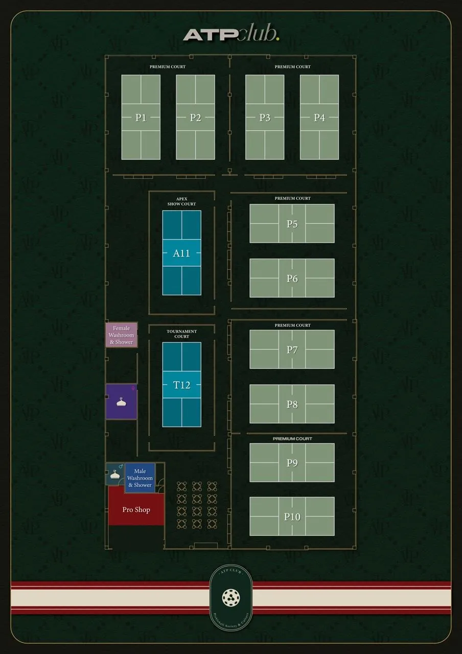 ATP Club court layout map