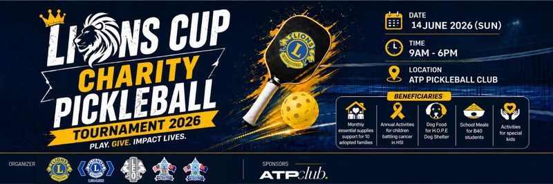 Lions Cup 2026 — Charity Pickleball Tournament banner