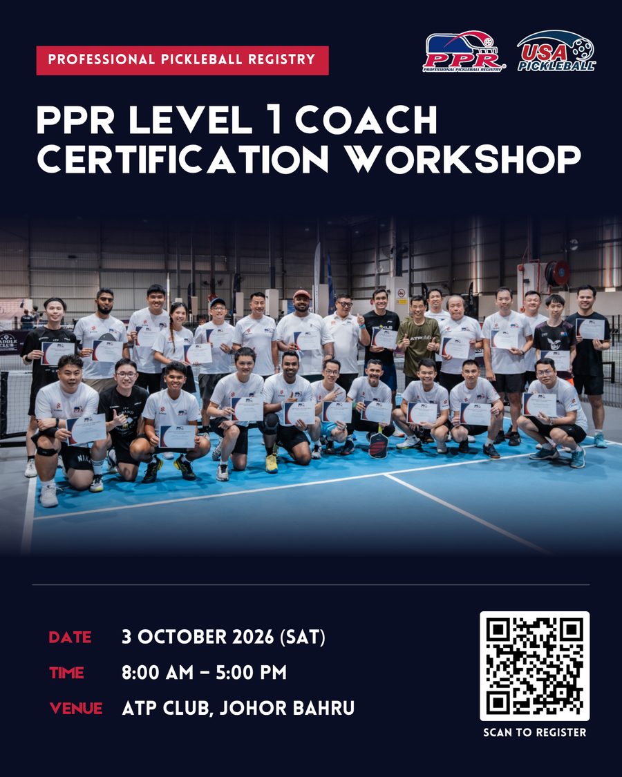 PPR Level 1 Coach Certification Workshop poster — 3 October 2026, ATP Club Johor Bahru